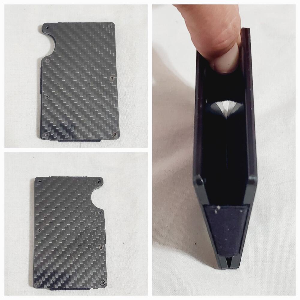 Carbon Fiber Wallet, RFID Blocking, Minimalist Slim NO BULKY MONEY CLIP